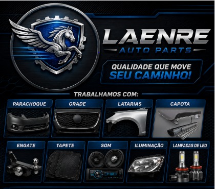 Linha de produtos LAENRE AUTO PARTS: para-choques, grades, latarias, capotas, engates, tapetes, som e iluminação